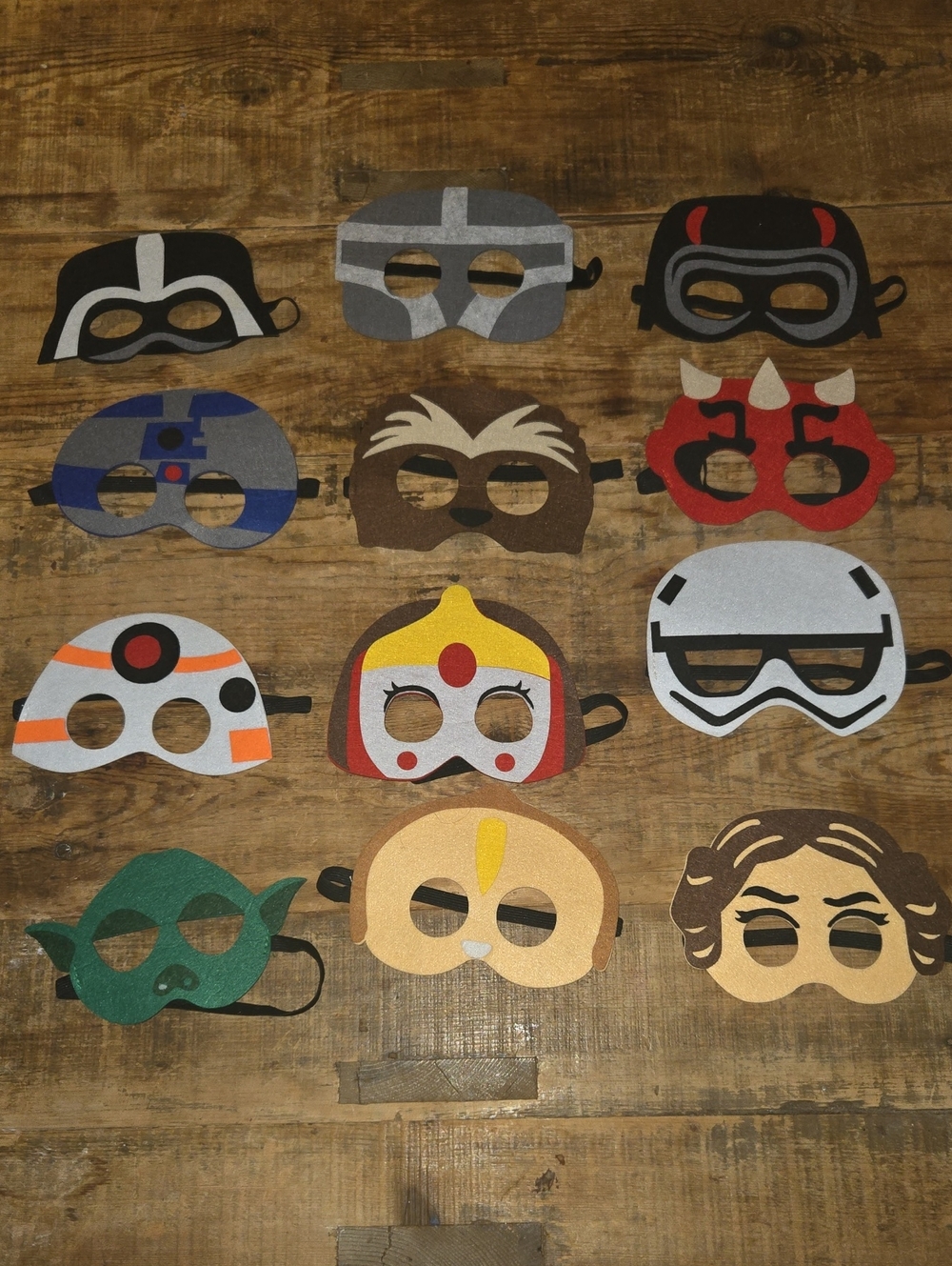 Take 50% Off - Kids Star Wars Felt Character Masks Set of 12